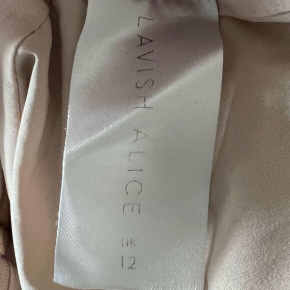 Lavish Alice Lined Asymmetrical Beige Skirt - Picture 8 of 12